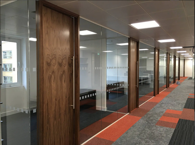 Customised Wood Veneer & Glass Doors