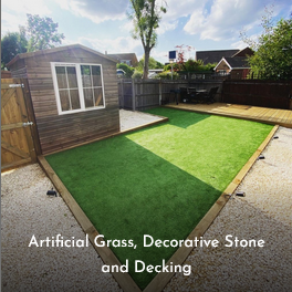 Artificial Grass, Decorative Stone & Decking