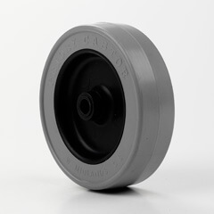 75mm Wheel with Grey PVC Tyre – 8mm Bore