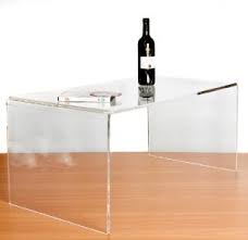 Clear acrylic coffee table