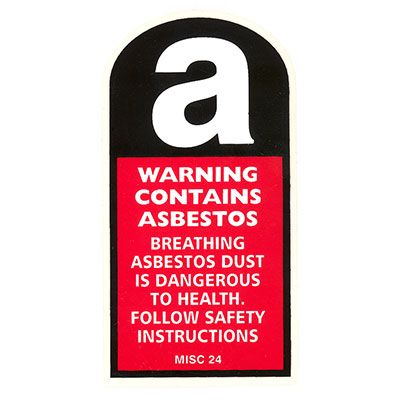 Asbestos Warning Label
