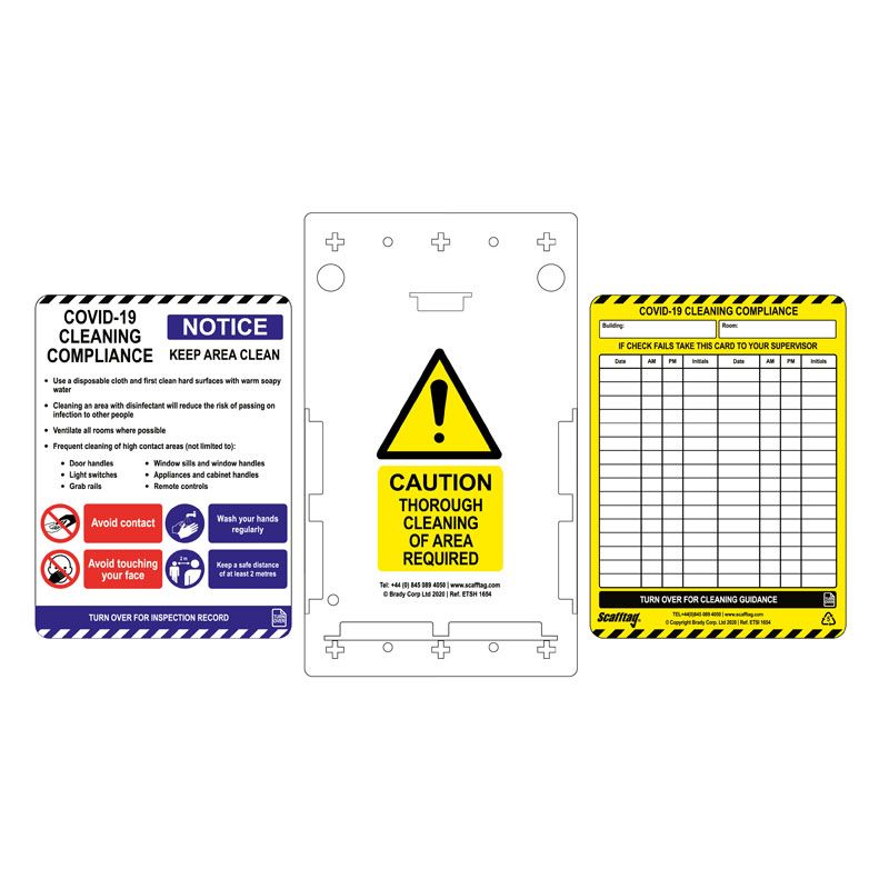 Covid-19 Cleaning Compliance Tag (1 holder / 5 inserts)