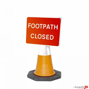 Traffic Cone Mounted Portable UK Road Signs