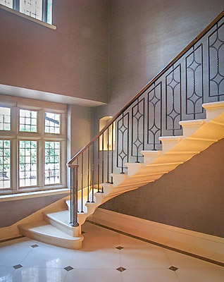 High Quality Staircase Balustrade for a Natural Stone Cantilever Staircase