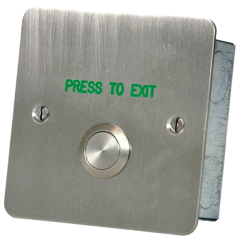 Press to Exit Button Stainless Steel