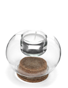 11014 Small Glass Candle Holder with Cork & Tea Light