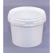 1 Litre White Bucket With White Tamper Evident Lid