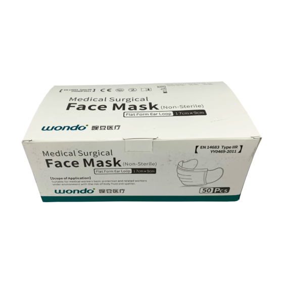 Medical Face Masks Pack of 50 - Type IIR Medical use