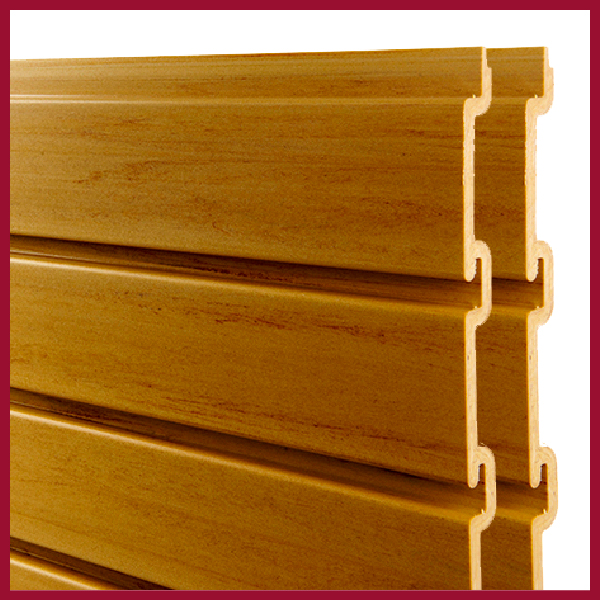Wood effect slatwall panel