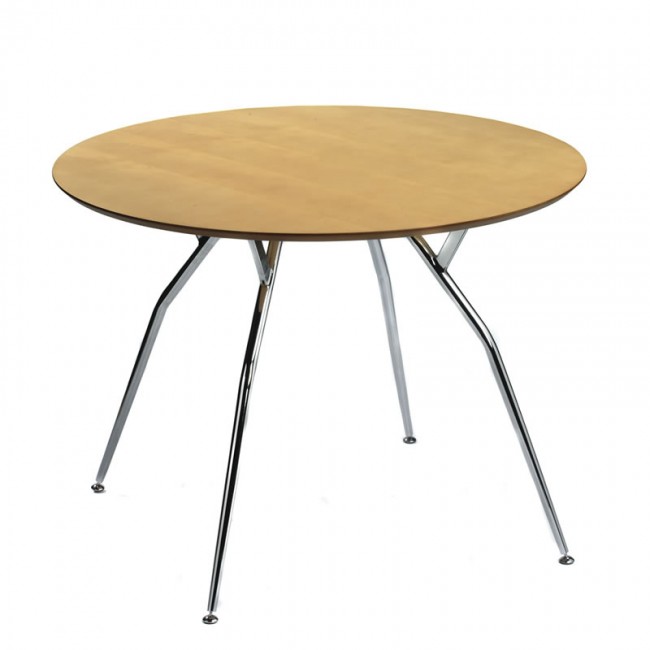 Maple Veneer Four Leg Table - Large Round