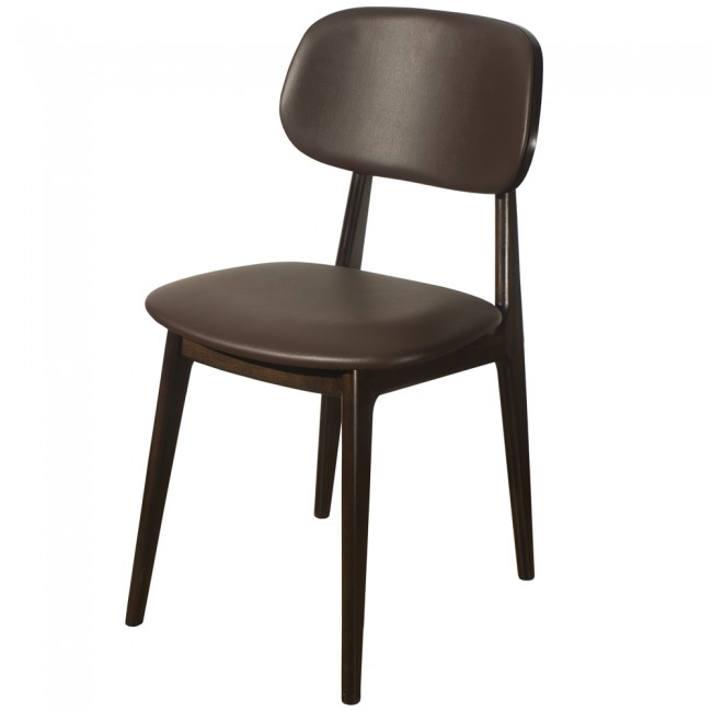  Lunar Side Chair Brown Faux Leather