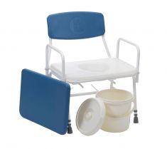 Bariatric Mobile Commode with Static Arms