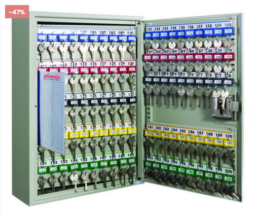 High Security Key Cabinets: 50 to 1500 Hooks