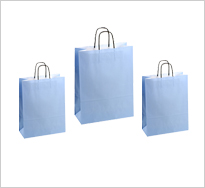 Light Blue Kraft Paper Carrier Bags