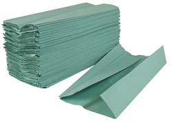 1 Ply green C-fold hand towels