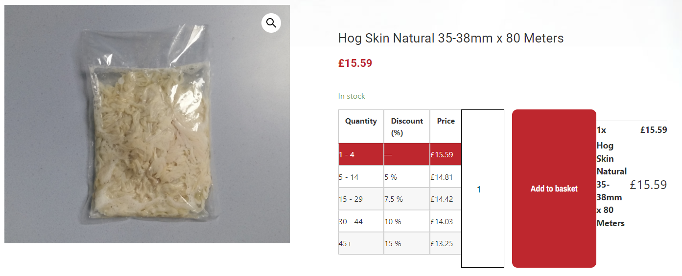 Hog Skin Natural 35-38mm x 80 Meters