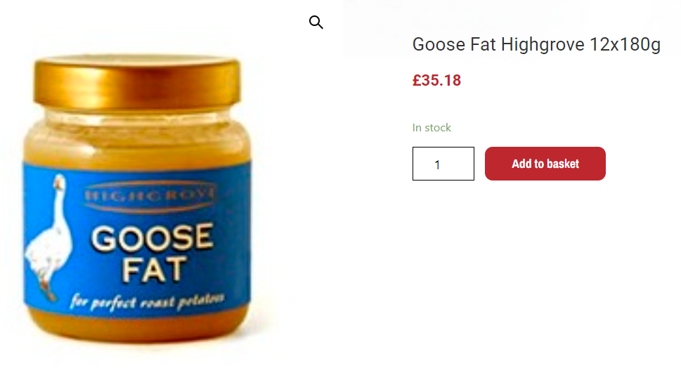 Goose Fat Highgrove 12x180g