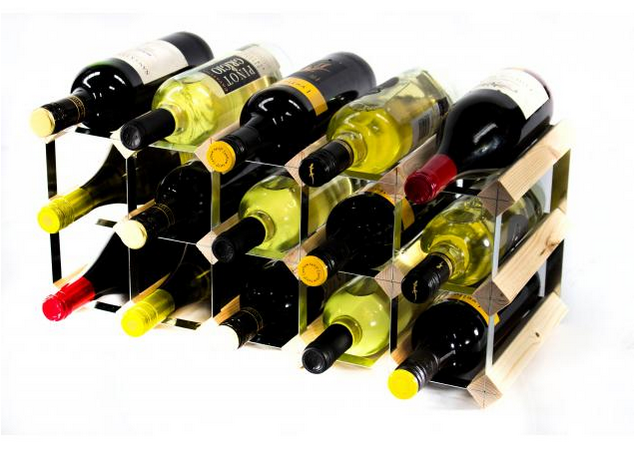 Classic 15 bottle wine rack self assembly
