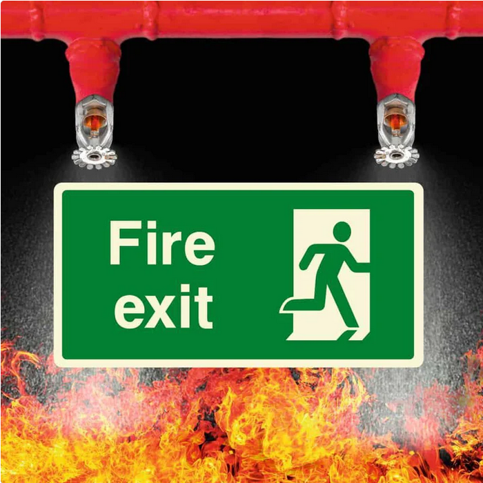 Glow in the Dark Fire Exit Signs