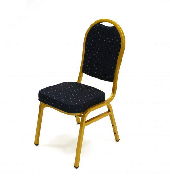 Blue Banqueting Chair with Gold Frame