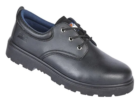 Toesavers Black Leather 3 Eyelet Safety Shoe