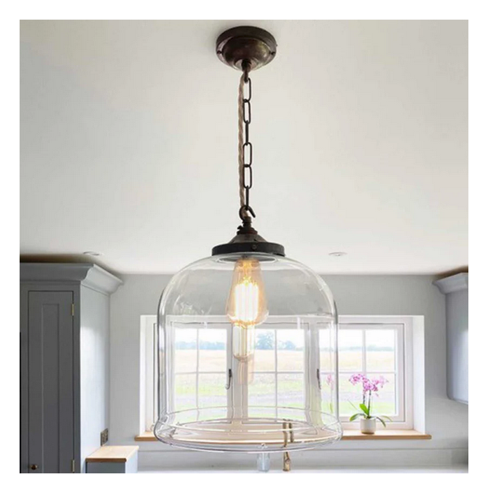Hythe Large Clear Glass Shade Pendant Light