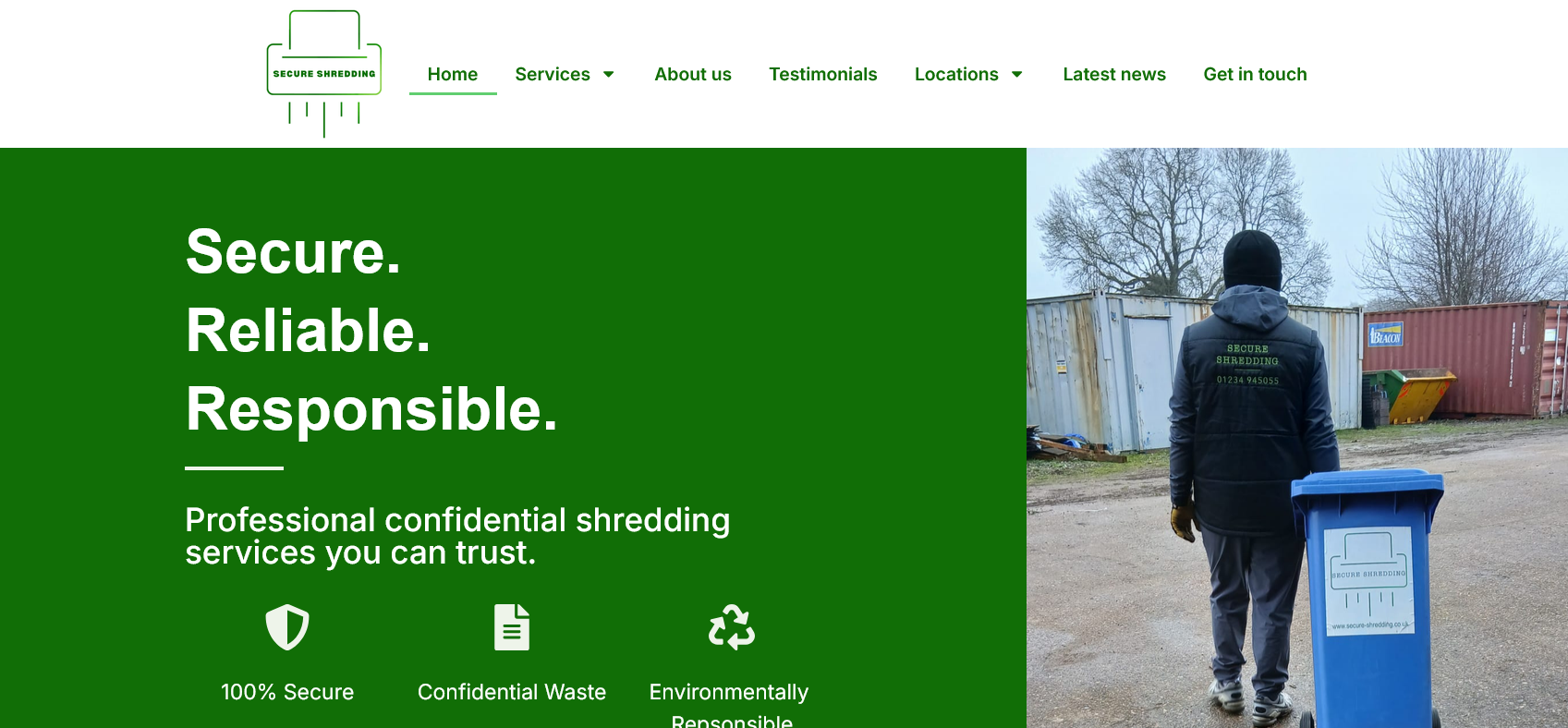 Secure Shredding Ltd Website Screenshot 001