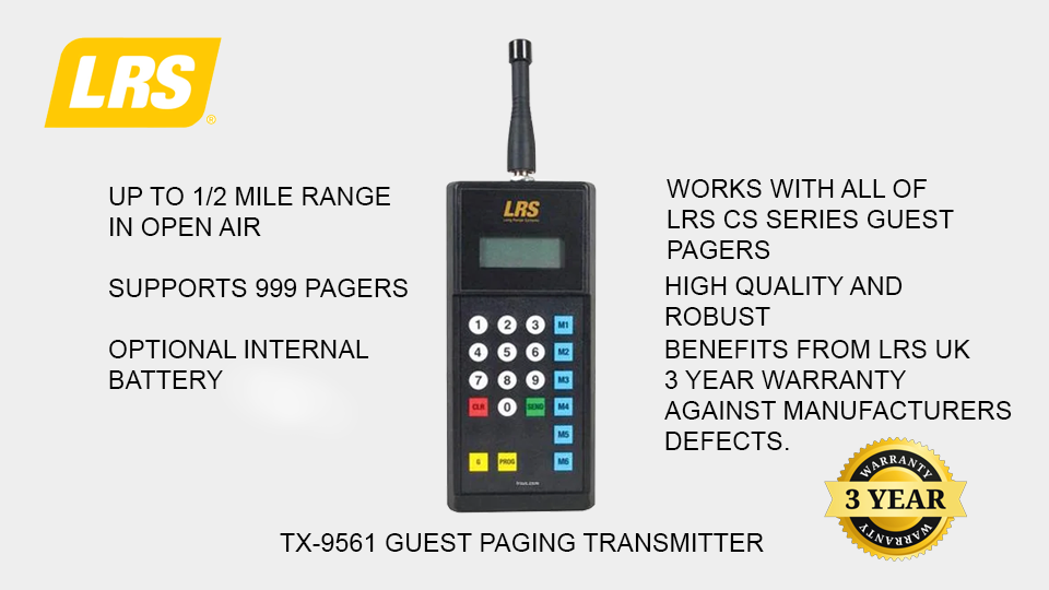 LRS TX9561 Transmitter for Guest pagers