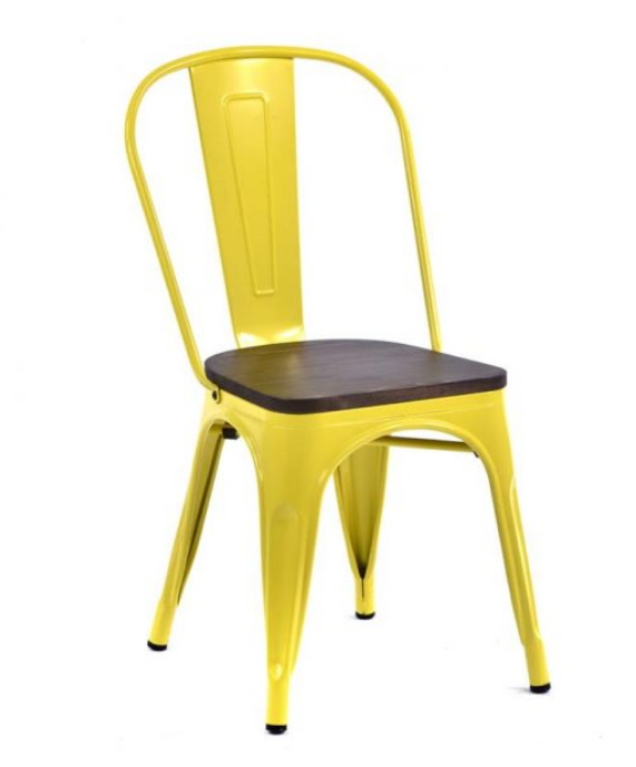 Tolix Style Retro Chair - Yellow