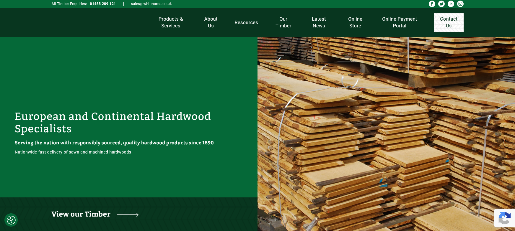 Whitmore's Timber Co Ltd Website Screenshot 001