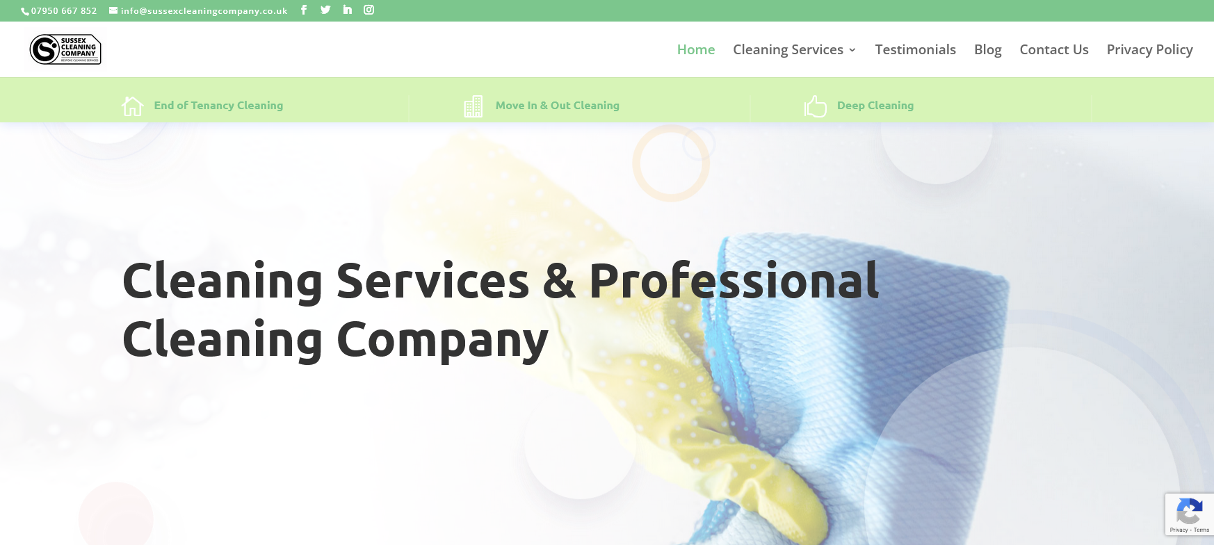 Sussex Cleaning Company Website Screenshot 001