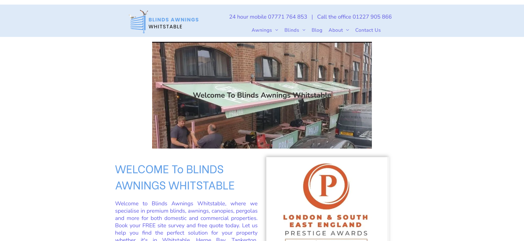 Blinds Awnings Whitstable Website Screenshot 001