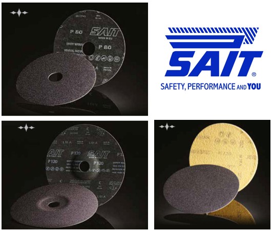 Sait Abrasive discs with Sait logo