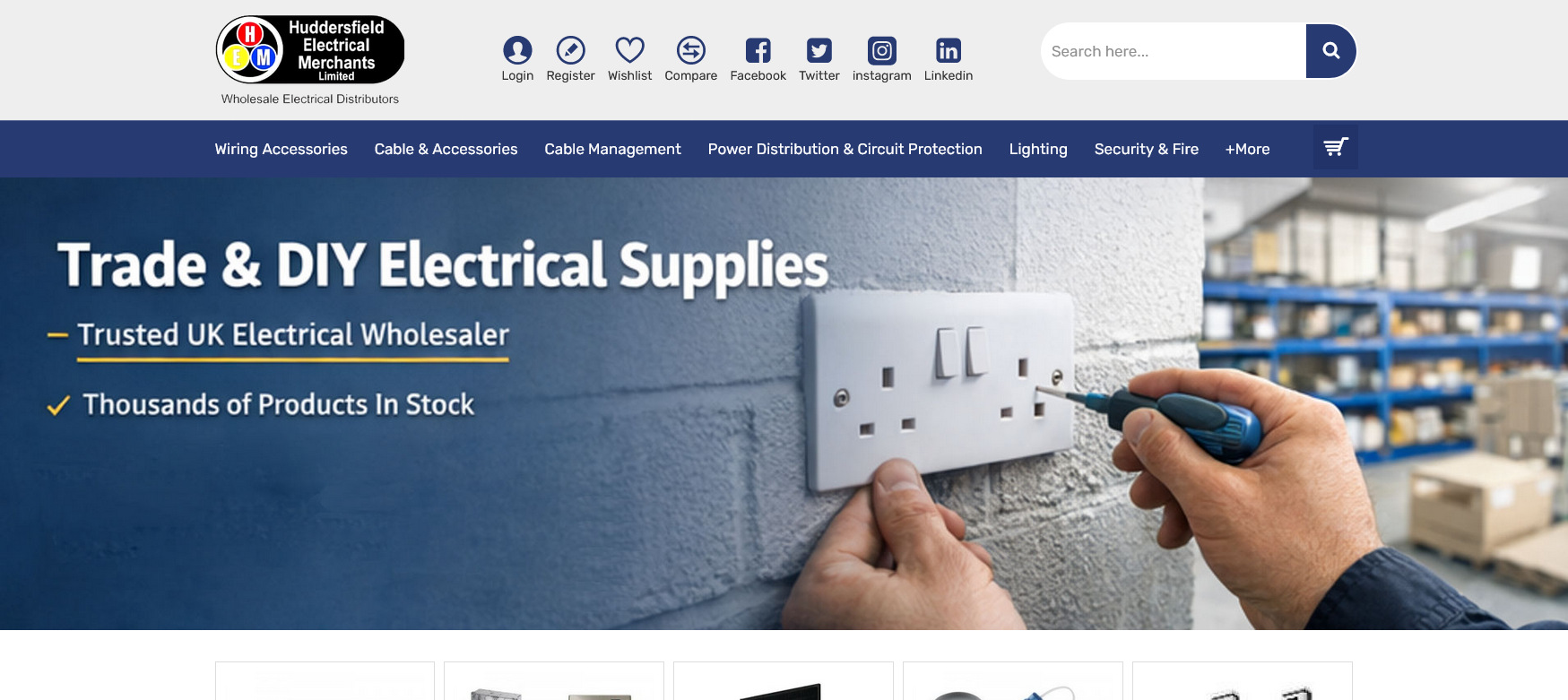 Huddersfield Electrical Merchants Ltd Website Screenshot 001