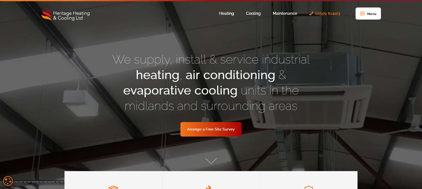 Heritage Heating & Cooling Ltd Website Screenshot 001