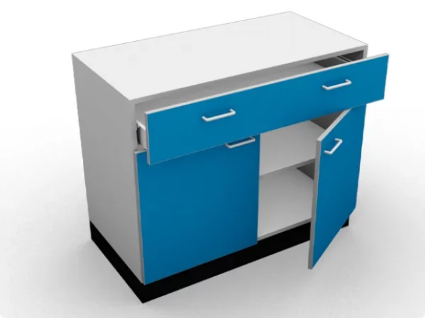 Double Free Standing 2 Door 1 Drawer Unit