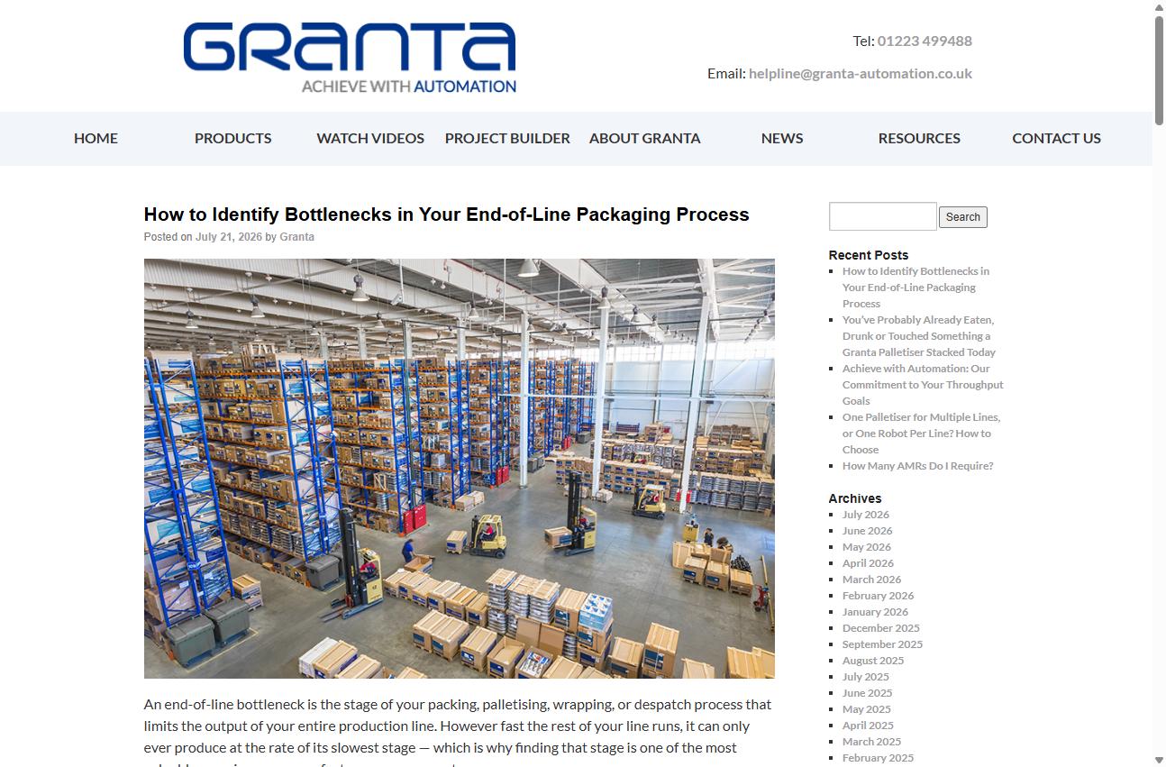 Warehouse and packing operation illustrating an end-of-line bottleneck