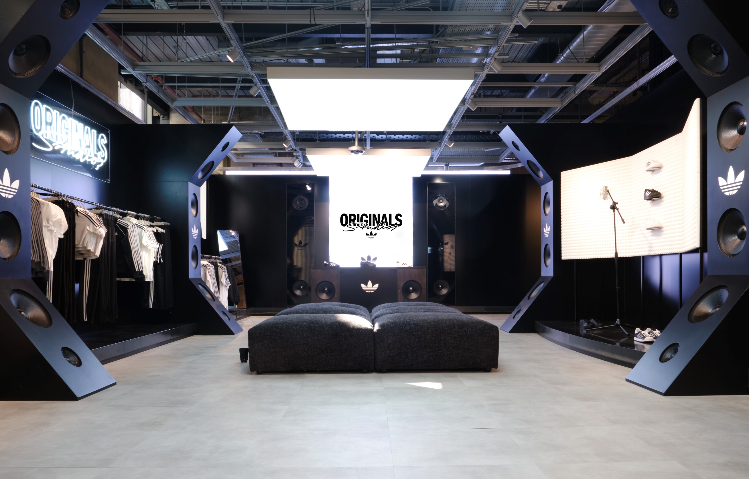 Infinity floor tiles used in an Adidas brand activation in their flagship Oxford Street store, London.