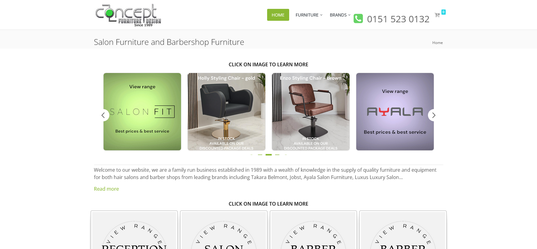 Concept Salon Furniture Website Screenshot 001