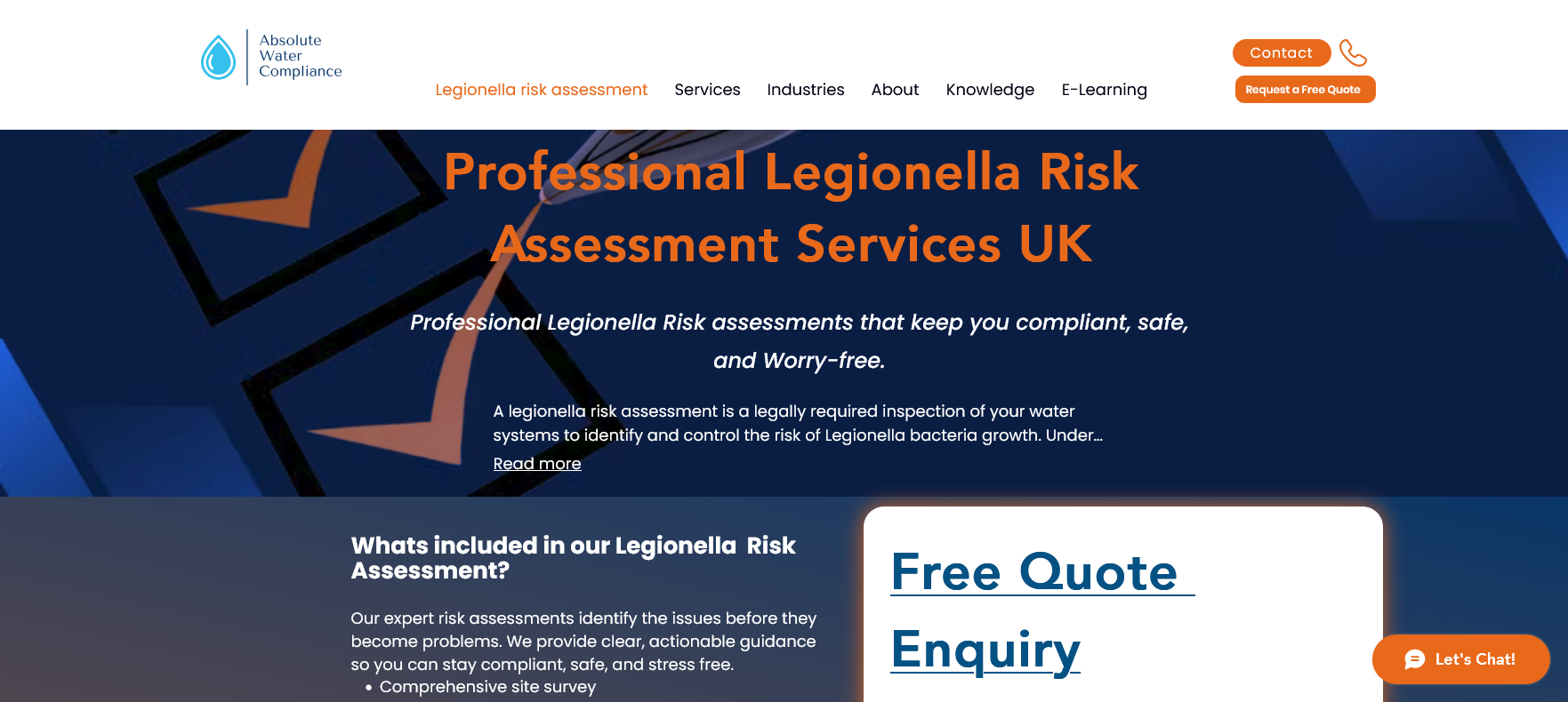 Absolute Water Compliance Website Screenshot 001