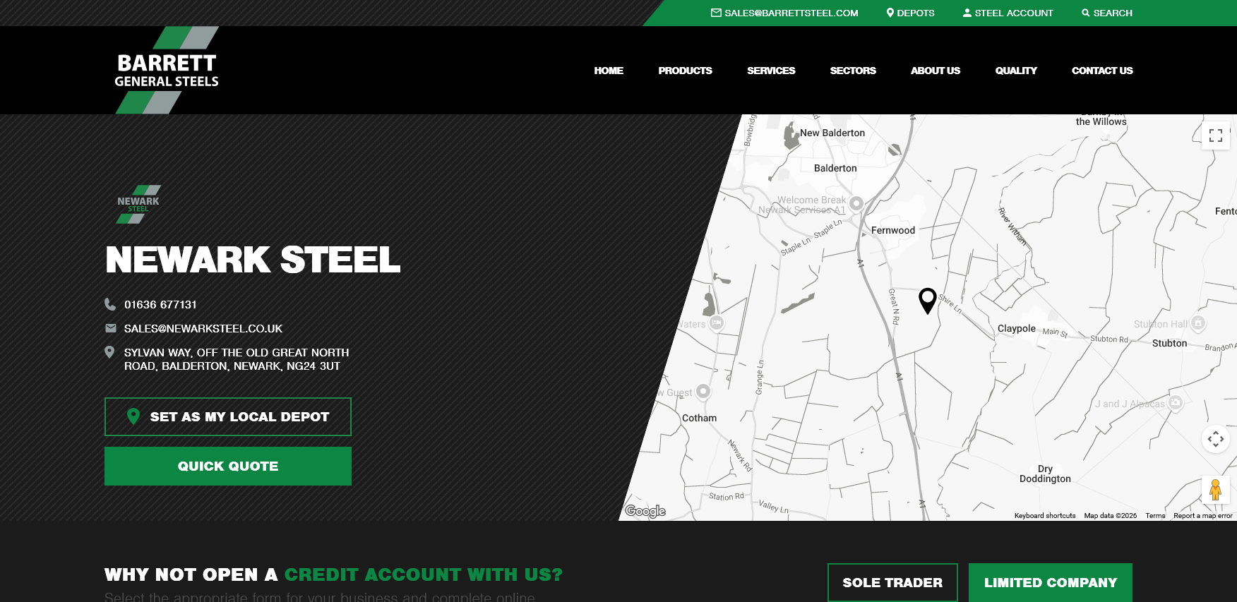 Newark Steel Ltd Website Screenshot 001