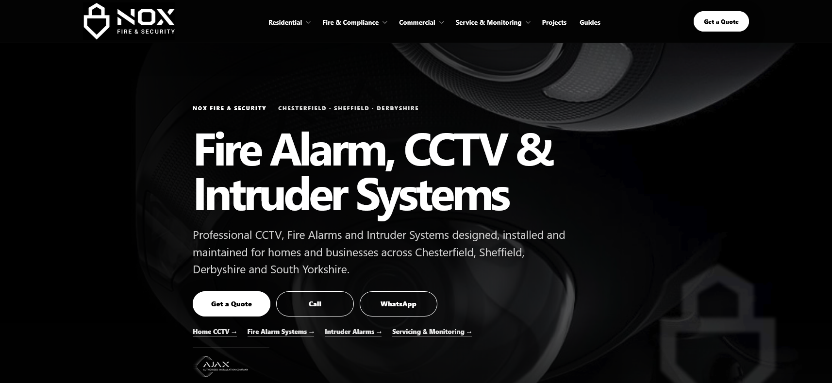 NOX FIRE & SECURITY Website Screenshot 001