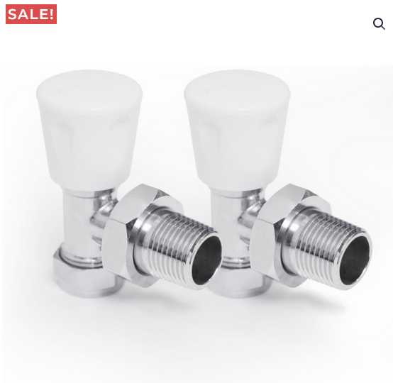 Modern Angled Manual Radiator Valves (Chrome) 1/2″ x 15mm