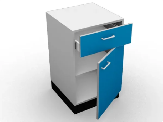 Single Free Standing 1 Door 1 Drawer Unit