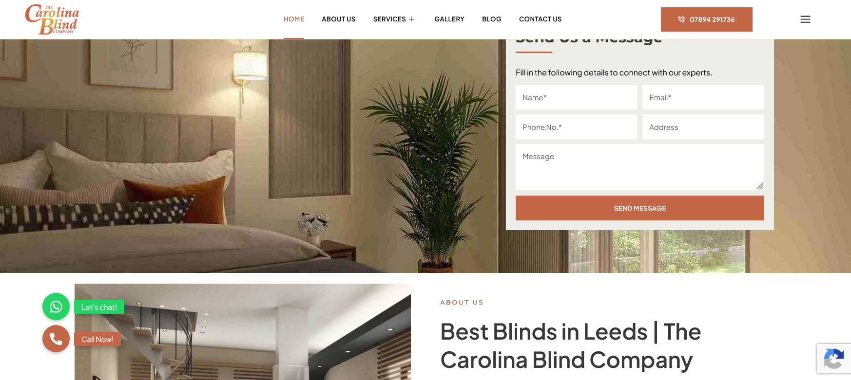 The Carolina Blind Company Website Screenshot 001
