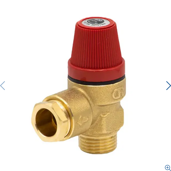 Altecnic / Caleffi 312 Series Safety Pressure Relief Valve 1/2" M x 15mm 4 Bar - 312405CST