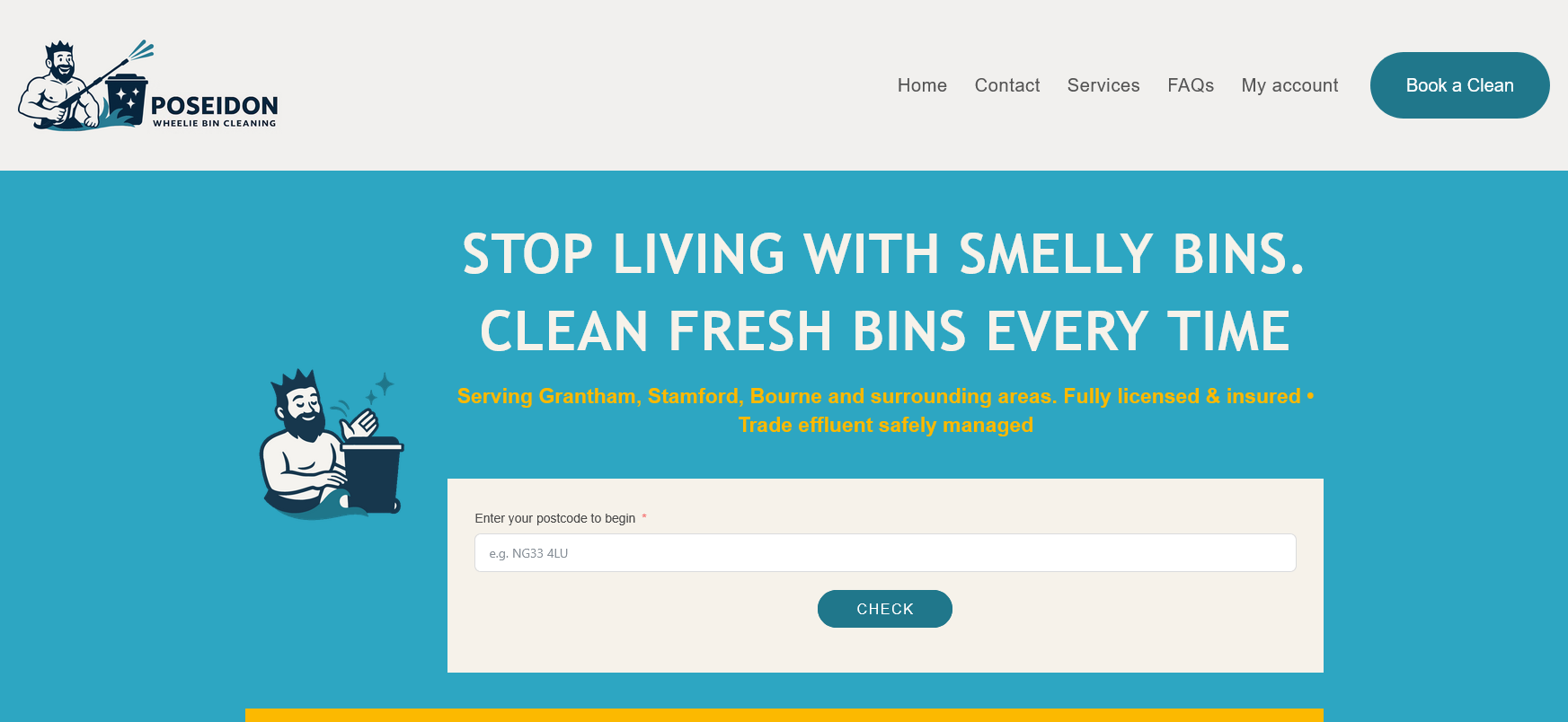Poseidon Wheelie Bin Cleaning Website Screenshot 001