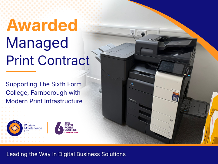 Elmdale Maintenance Limited Awarded Reprographics Contract at The Sixth Form College, Farnborough