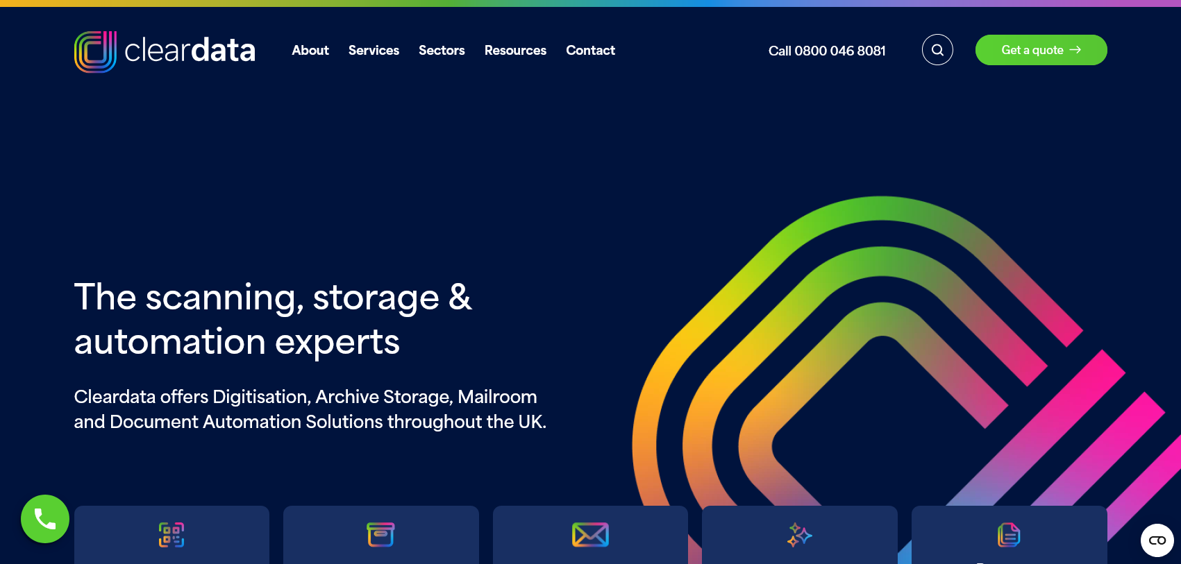 Clear Data UK Ltd Website Screenshot 001