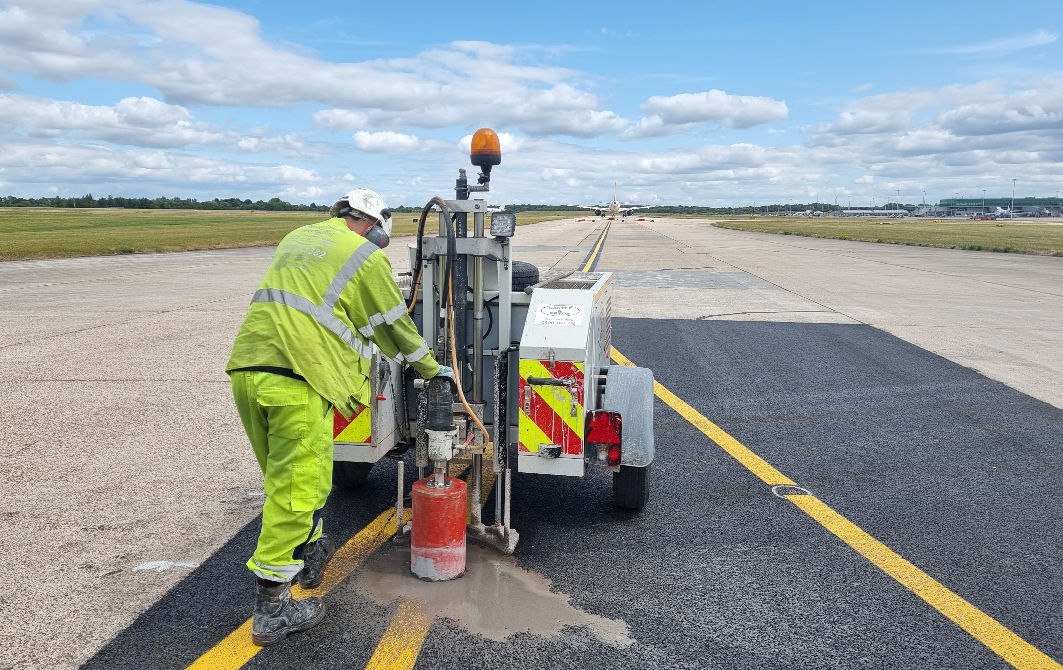Forming aperture with trailer rig to accept seating pot
